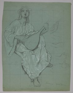 Lutnistka (strona przednia i tylna) autorstwa Hans Thoma