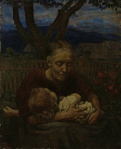 Matka i dziecko w ogrodzie autorstwa Hans Thoma
