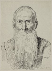 Popiersie starca z długą brodą autorstwa Hans Thoma