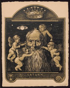 „Saturn, władca roku”. Saturn jako władca roku. Projekty do „Wiecznego kalendarza w obrazach”, cz. II (Wiecznego kalendarza w obrazach) autorstwa Hans Thoma