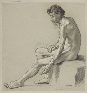 Studium aktu męskiego autorstwa Hans Thoma