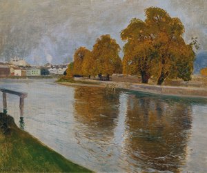 Salzach w pobliżu Hallein autorstwa Hans Wilt