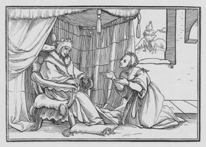 Abiszag Cherisheth Dawid, 1 królowie I, 3 autorstwa Hans after Holbein the Younger