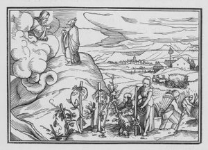 Niektóre prawa moralne i ceremonialne nakazane przez Boga, Księga Kapłańska XIX, 1, 2 autorstwa Hans after Holbein the Younger
