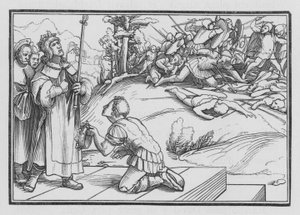 Dawid Lamenteth nad Saulem i Jonatanem, 2 Samuela I, 11 autorstwa Hans after Holbein the Younger