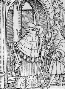 Śmierć i kanon, z Tańca śmierci, rycina Hansa Lutzelburgera, ok. 1538 r. autorstwa Hans after Holbein the Younger