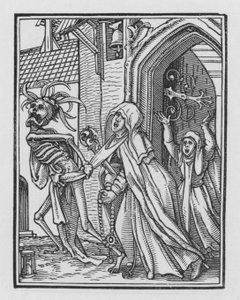 Taniec śmierci Holbeina: opatka autorstwa Hans after Holbein the Younger