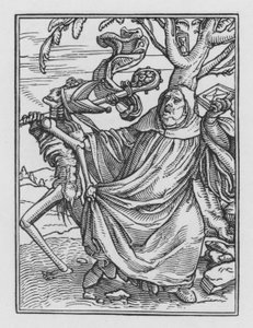 Taniec śmierci Holbeina: Opat autorstwa Hans after Holbein the Younger