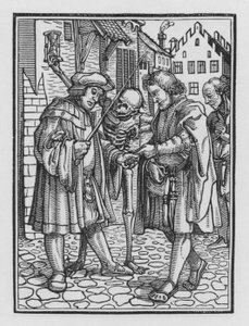 Taniec śmierci Holbeina: Adwokat autorstwa Hans after Holbein the Younger