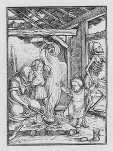 Taniec śmierci Holbeina: Dziecko autorstwa Hans after Holbein the Younger
