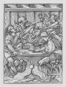 Taniec śmierci Holbeina: The Gamesters autorstwa Hans after Holbein the Younger