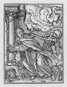 Taniec śmierci Holbeina: Żebraczy mnich autorstwa Hans after Holbein the Younger