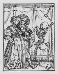 Taniec śmierci Holbeina: nowo zamężna dama autorstwa Hans after Holbein the Younger