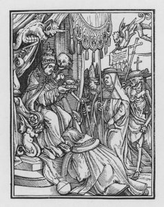 Taniec śmierci Holbeina: Papież autorstwa Hans after Holbein the Younger
