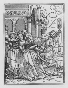 Taniec śmierci Holbeina: Królowa autorstwa Hans after Holbein the Younger