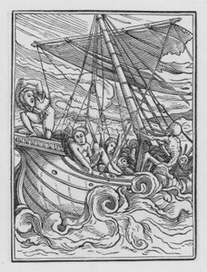 Taniec śmierci Holbeina: statek w burzy autorstwa Hans after Holbein the Younger