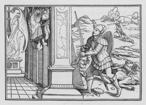 Obalenie i śmierć Saula, 1 Księga Kronik X, 10 autorstwa Hans after Holbein the Younger