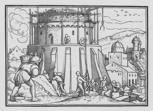 Wieża Babel, Księga Rodzaju XI, 4 autorstwa Hans after Holbein the Younger