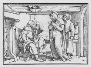 Tobit staje się ślepy, Tobit II, 10 autorstwa Hans after Holbein the Younger