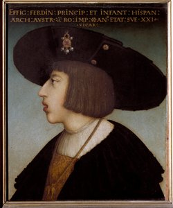 Portret Ferdynanda I, cesarza rzymskiego i króla Czech i Węgier, lat 21 (w kołnierzu Orderu Złotego Runa)