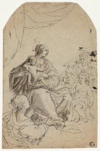Madonna z Dzieciątkiem i świętymi Elżbietą, Janem i Anną autorstwa Hans von Aachen