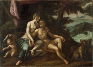 Wenus i Adonis autorstwa Hans von Aachen