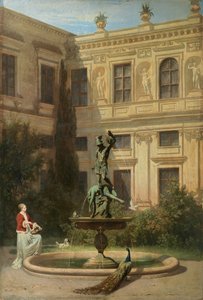 Der Grottenhof in der Münchner Residenz Dziedziniec z Grotą w monachijskiej rezydencji królewskiej autorstwa Hans von Marées