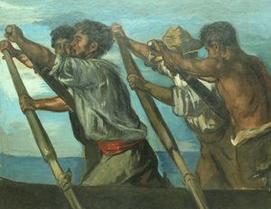 Niemiecki: Ruderer. Studium fresków w Stacji Zoologicznej w Neapolu Wioślarze autorstwa Hans von Marées