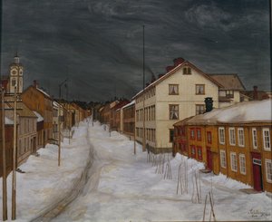 Główna ulica, Roros autorstwa Harald Oscar Sohlberg