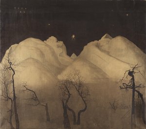 Zimowa noc w górach. studium, 1902-2 autorstwa Harald Oscar Sohlberg