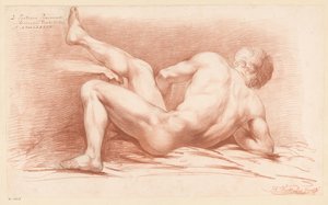 Siedzący akt męski, widziany z tyłu (3 nagroda 1789) autorstwa Harmanus Jansz. Vinkeles
