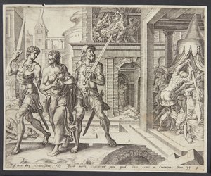 Dinah zabrana do domu przez Symeona i Levi autorstwa Harmen Jansz. Muller
