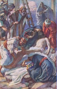 Pod krzyżem, ilustracja z Harold Copping Pictures: The Crown Series, ok. 1920 r. autorstwa Harold Copping