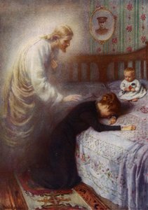 Chrystus Pocieszyciel: Jezus pociesza zrozpaczoną brytyjską wdowę po wojnie (kolor lito)