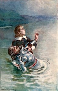 Przeprawa przez rzekę autorstwa Harold Copping