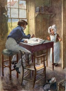 Dick Swiveller spotyka markizę (kolor lito) autorstwa Harold Copping