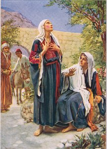Elžbieta, iliustracija iš „Biblijos moterys“, išleista „The Religious Tract Societypoli“. autorstwa Harold Copping