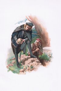 Hamlet i grabarz, ilustracja z Hamlet autorstwa Harold Copping
