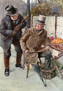 Pan Boffin i Silas Wegg (kolor lito) autorstwa Harold Copping