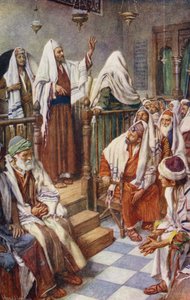 Nowy Testament: Paweł nauczający (kolorowa litografia) autorstwa Harold Copping