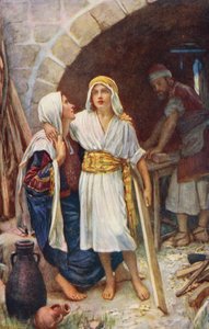 Nowy Testament: Dom w Nazarecie (kolorowa litografia) autorstwa Harold Copping