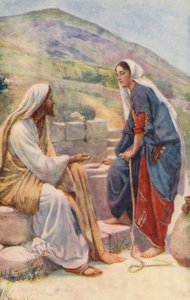 Nowy Testament: Studnia w Sychar (kolorowa litografia) autorstwa Harold Copping