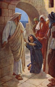 Nowy Testament: Kobieta z Kanaanu (kolorowa litografia) autorstwa Harold Copping