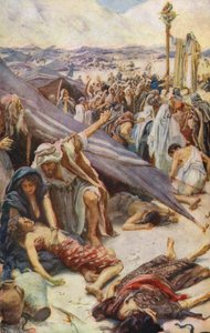 Stary Testament: Life for a Look, The Brazen Serpent (kolorowa litografia) autorstwa Harold Copping