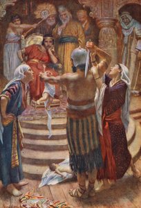 Stary Testament: Salomon, mądry król (kolorowa litografia) autorstwa Harold Copping