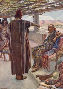 Stary Testament: "Ty jesteś człowiekiem" (kolorowa litografia) autorstwa Harold Copping