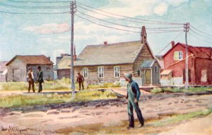 Kościół z bali, Lloydminster autorstwa Harold Copping