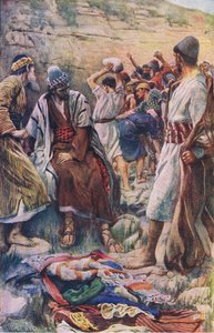 Śmierć Stephena, ilustracja z Harold Copping Pictures: The Crown Series, ok. 1920 autorstwa Harold Copping
