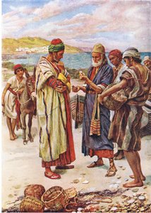Perła świetnej ceny, ilustracja z Harold Copping Pictures: The Crown Series, ok. 1920 autorstwa Harold Copping