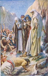 Uderzenie skały, ilustracja z serialu „Obrazki, które uczą koronę”, 1920 autorstwa Harold Copping